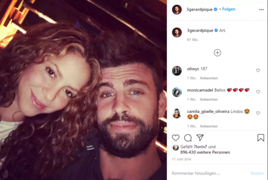 Gerard Pique ist mit Sängerin Shakira verheiratet.