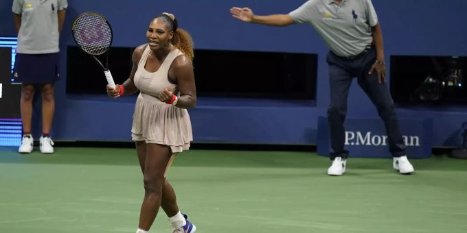 Serena Williams im Einsatz bei den US Open. US Open Serena Williams