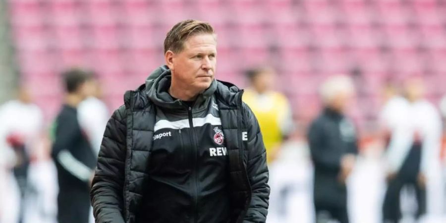 Ist mit dem 1. FC Köln beim VfB Stuttgart unter Druck: Trainer Markus Gisdol. Foto: Marcel Kusch/dpa