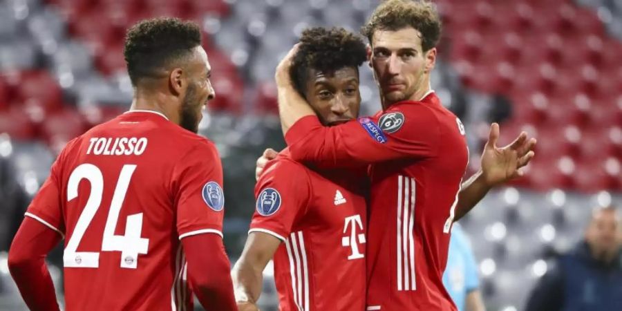 Titelverteidiger Bayern München startete mit einem Kantersieg in die Königsklasse. Foto: Matthias Schrader/Pool AP/dpa