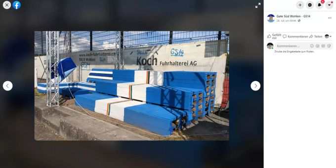 Die neue Fan-Tribüne des FC Wohlen. FC Wohlen