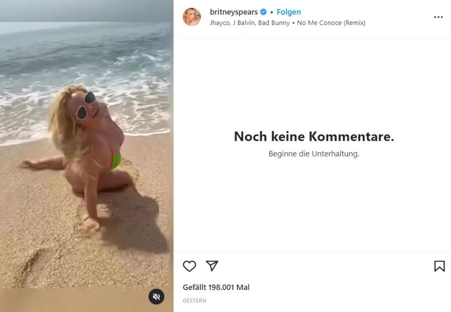 Britney Spears am Strand.