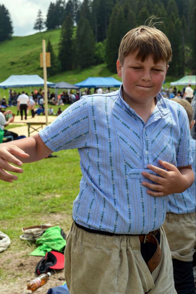 Andrin beim aufwärmen.