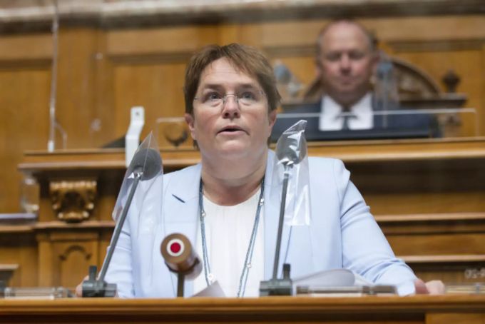 Magdalena Martullo-Blocher (SVP/GR) spricht an der Frühlingsession 2021 im Nationalrat. Magdalena Martullo-Blocher