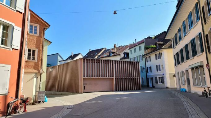 Die Markthalle in Aarau. Markthalle Aarau