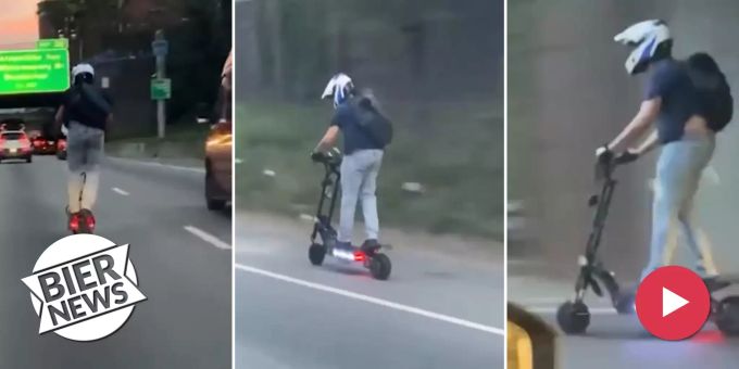 Mit 90 km/h - Amerikaner brettert mit E-Scooter über die Autobahn
