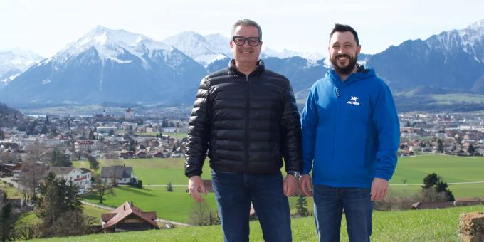 Co-Präsidium der FDP Steffisburg: Nicola Lombardi (links) und Oliver Dürr. FDP Steffisburg Lombardi Dürr