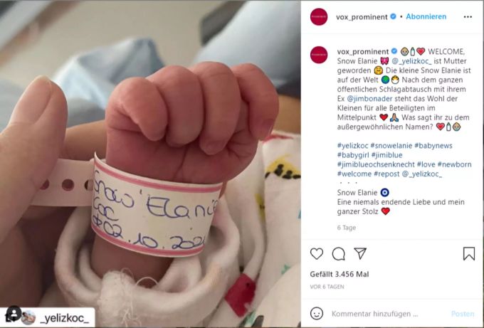 Yeliz Koc und Jimi Blue Ochsenknecht wurden Eltern. Am 2. Oktober ist Tochter Snow Elanie zur Welt gekommen. Yeliz Koc und Tochter