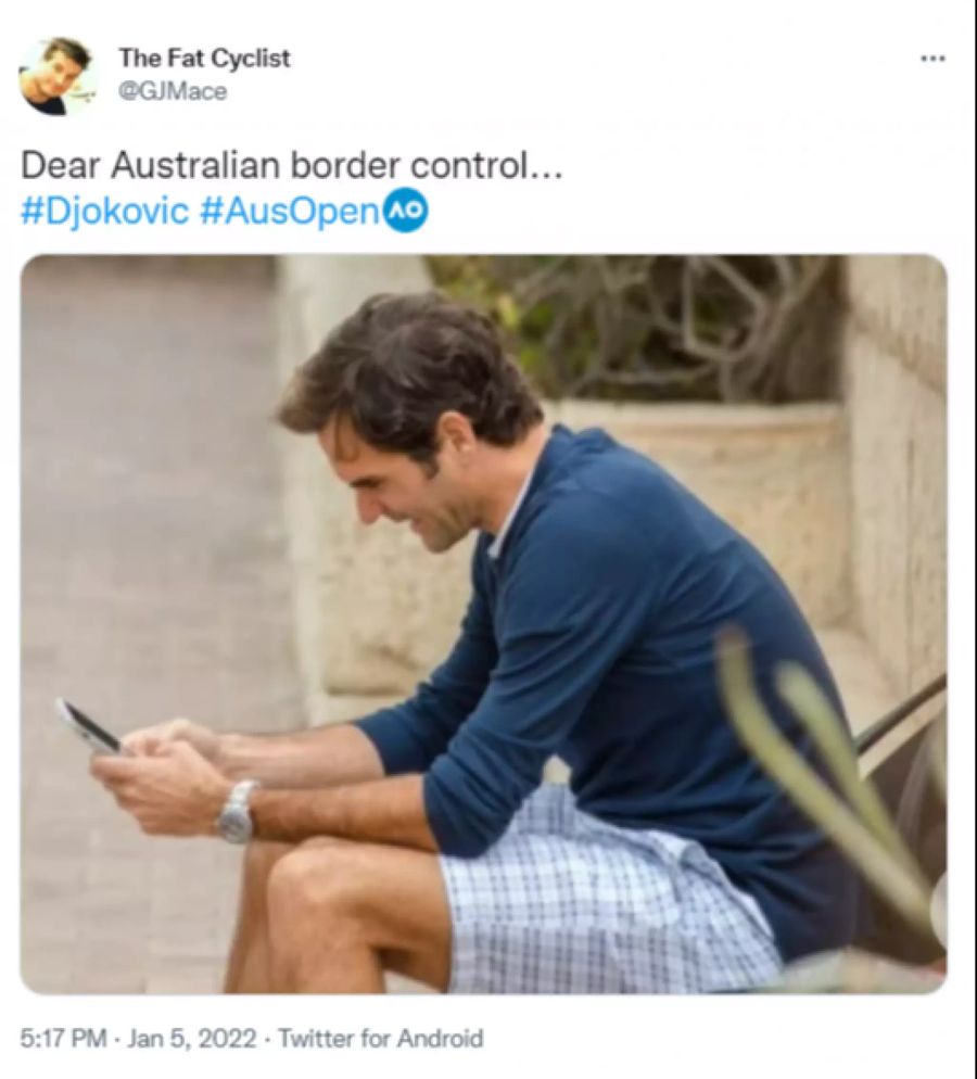 Hat Roger Federer etwa die australischen Grenzbehörden gebeten, Djokovic nicht reinzulassen?