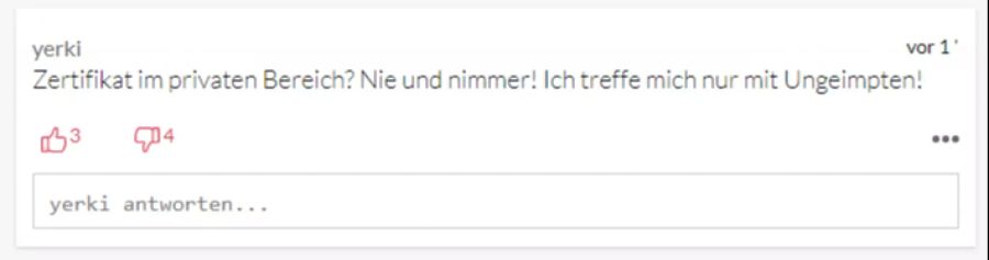Dieser User will sich nur noch mit Ungeimpften treffen.
