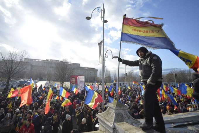 Hinter dem Protest stand die Oppositionspartei AUR. Bukarest