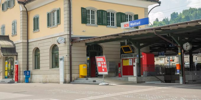 Der Bahnhof in Wattwil. Der Bahnhof in Wattwil.