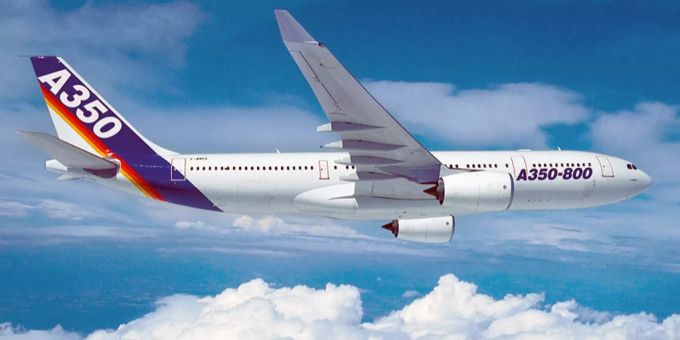 Ein Airbus A350 – vom Typ A350 F. swiss airbus a350