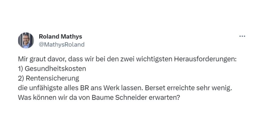 Dieser Nutzer hat keine Zuversicht für die wichtigen Dossiers im EDI.