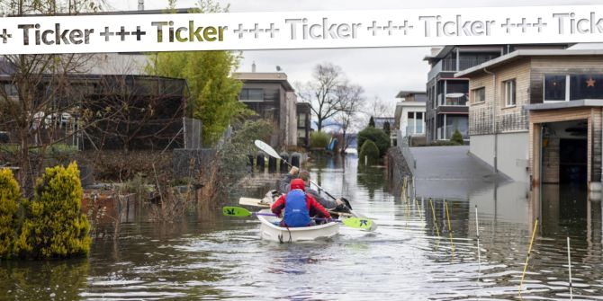 Hochwasser Giswil am Sarnersee