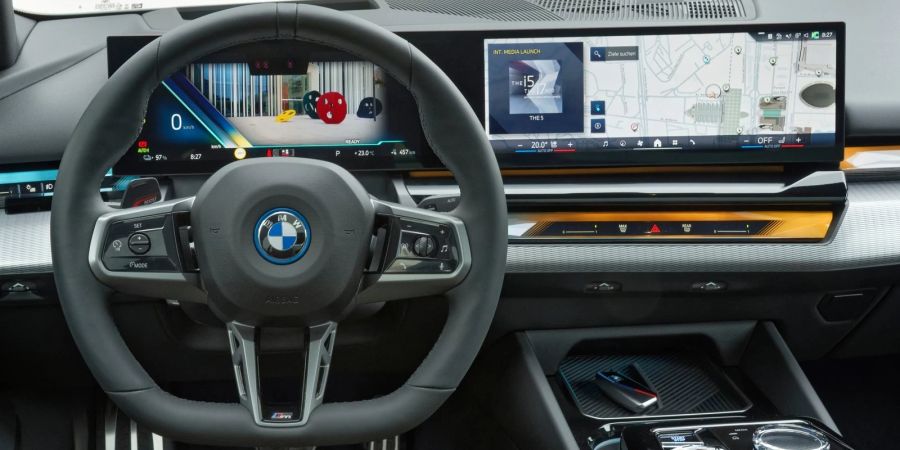 Ähnlich wie im BMW i7: Das Interieur des BMW i5.
