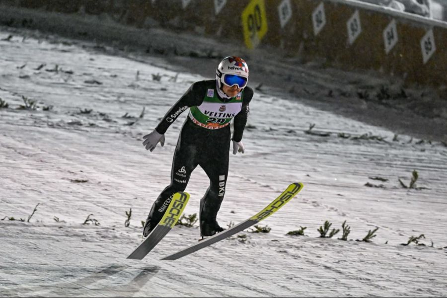 Simon Ammann beim Skispringen.