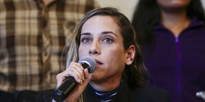 Vize-Kandidatin Andrea González Náder soll bei der Wahl am 20. August antreten. Foto: Carlos Noriega/AP Vize-Kandidatin Andrea González Náder soll bei der Wahl am 20. August antreten. Foto: Carlos Noriega/AP