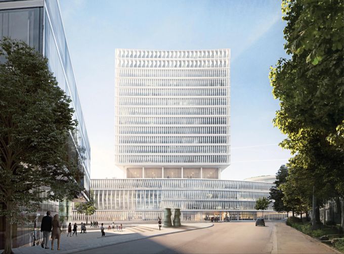 Visualisierung des Klinikums drei (Ansicht Klingelbergstrasse). klinikum 3 basel