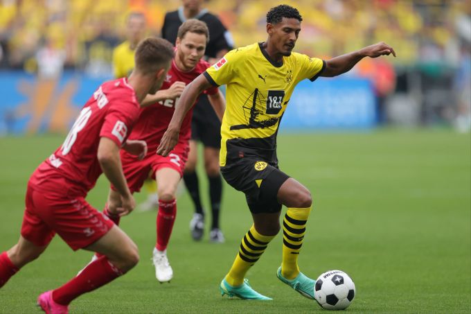 Sebastien Haller (BVB) im Spiel gegen Köln in der Bundesliga. BVB Köln Bundesliga