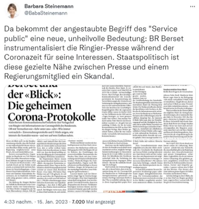 Alain Berset Tweet Steinemann