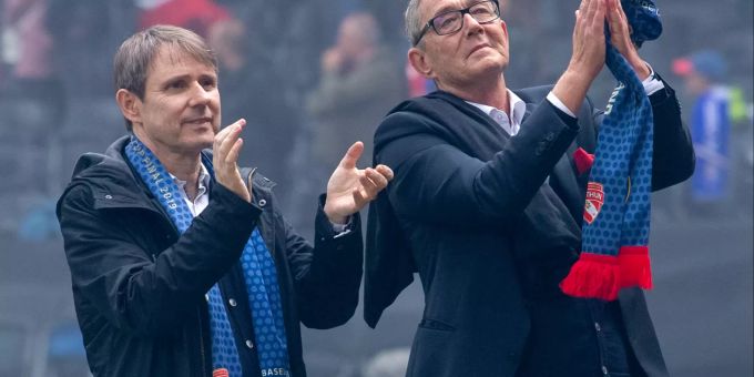 Bernhard Burgener (links), Präsident beim FC Basel, mit Roland Heri (CEO). FC Basel
