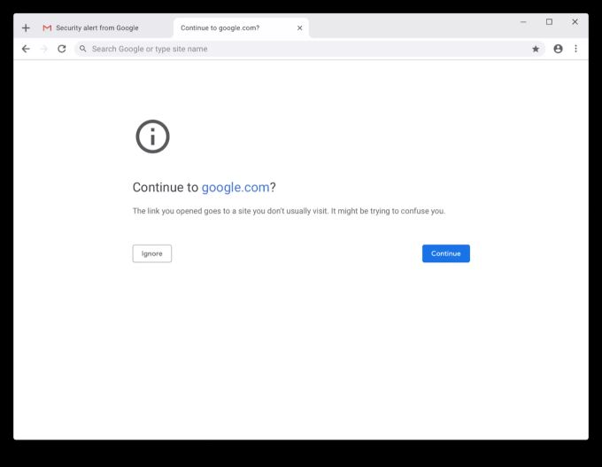 Diese Warnung kommt künftig bei Google Chrome, wenn man irritierende URLs eingibt. Google Chrome