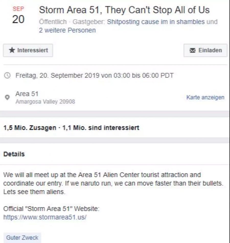 Area 51 Facebook Storm