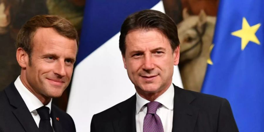 Macron (links) und Conte in Rom