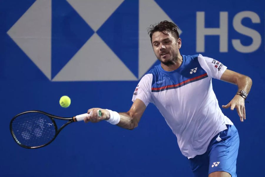 Stan Wawrinka schlägt eine Vorhand am ATP-Turnier von Acapulco.