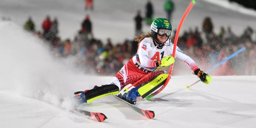 Nur Katharina Liensberger stand aus dem ÖSV-Damen-Team in diesem Winter mehr als einmal am Podest. Im Lienz-Riesenslalom und im Zagreb-Slalom wird sie jeweils Dritte.