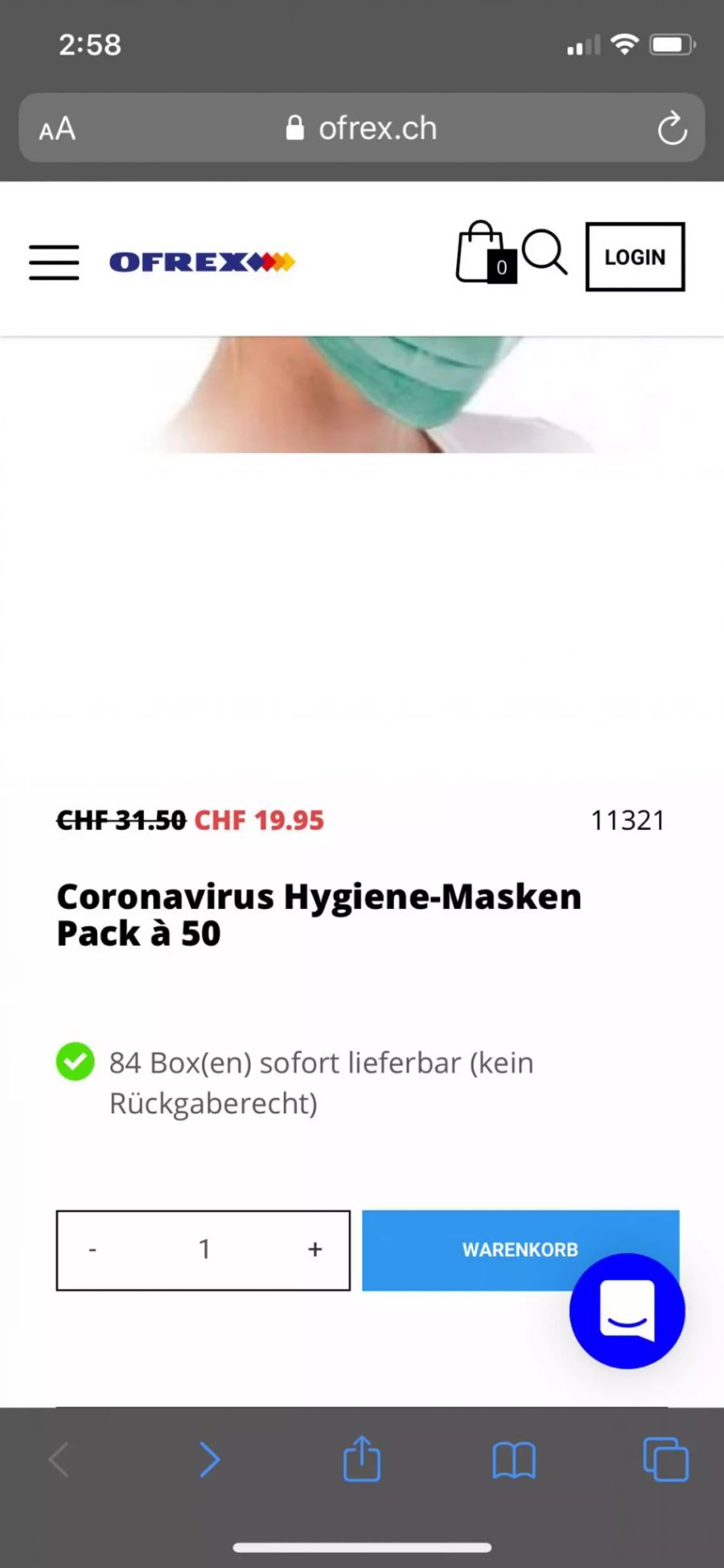 Auch im Onlineshop steigen die Preise für die Schutzmasken.