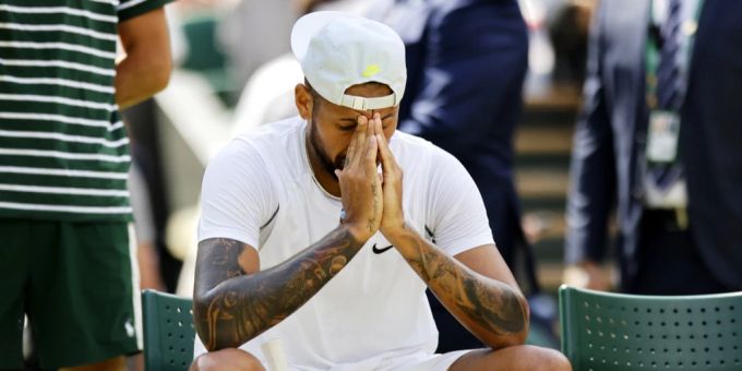 Nick Kyrgios während des Grand-Slam-Turniers in Wimbledon 2022. Nick Kyrgios