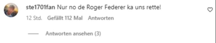 Ein Instagram-User ist sich sicher: «Nur noch Roger Federre kann uns retten!»