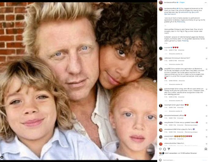 Der Post von Boris Becker zum Vatertag. Boris Becker