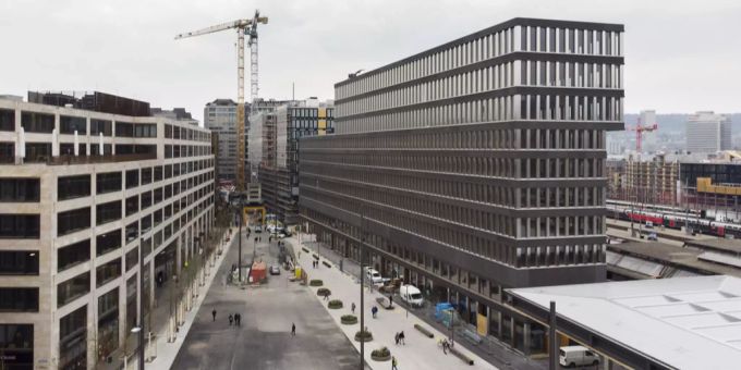 Blick auf die Zürcher Europaallee. europaallee