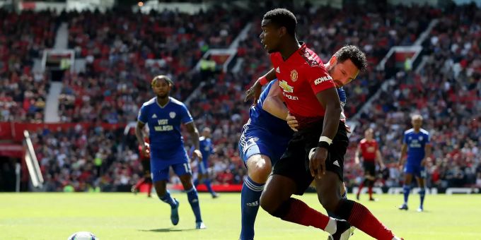 Paul Pogba verlor mit Manchester United am letzten Spieltag zuhause gegen Absteiger Cardiff. Manchester United Paul Pogba