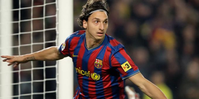 Zlatan Ibrahimovic im Dress des FC Barcelona im November 2009. Zlatan Ibrahimovic FC Barcelona
