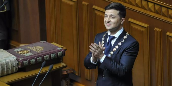 Wolodymyr Selenskyj, der neue Präsident der Ukraine, während seiner Vereidigungszeremonie. Präsident der Ukraine