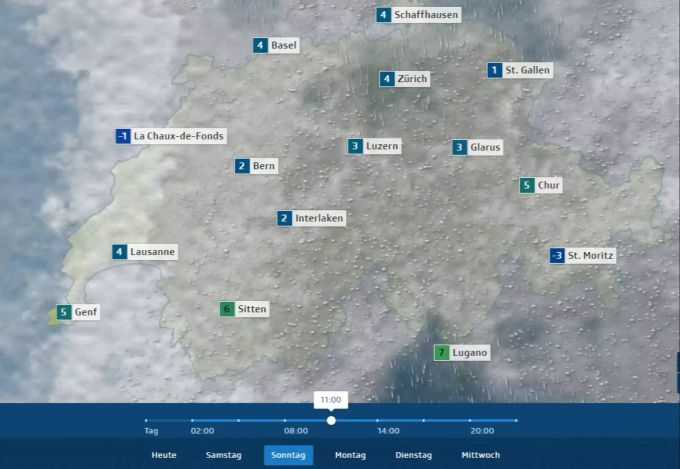 Den Sonntagmittag verbringt man besser drinnen. Wetter am Sonntag