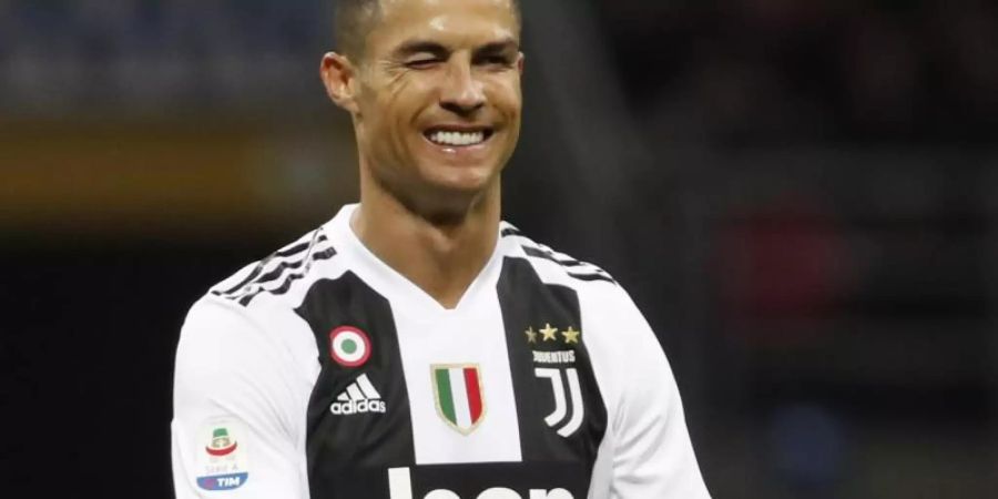 Cristiano Ronaldo sicherte Juventus Turin mit seinem Tor das Unentschieden gegen Inter Mailand. Foto: Antonio Calanni/AP