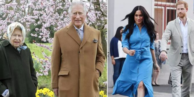 Von den Sorgen um Prinz Harry und Meghan Markle ist beim Osterspaziergang von Queen Elizabeth und Prinz Charles nichts zu spüren. elisabeth ii.