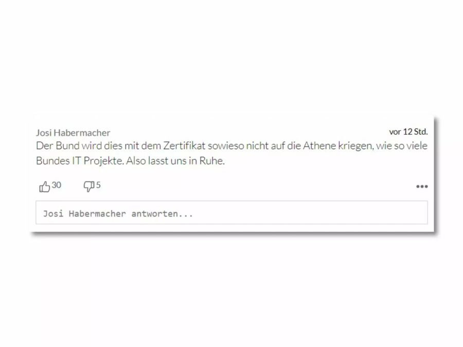 Auch diese Leserin glaubt, das Covid-Zertifikat werde nicht entstehen.