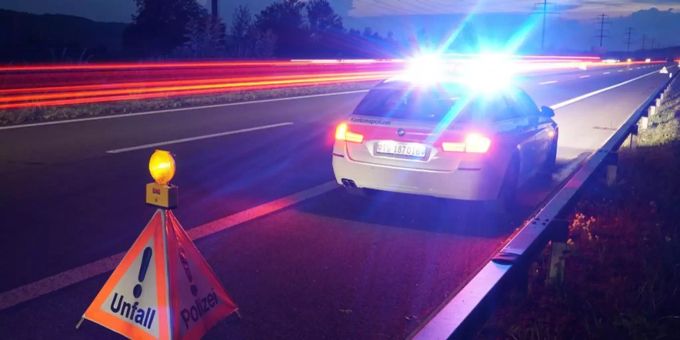 Ein Wagen der Kantonspolizei Thurgau an einem Unfallort.