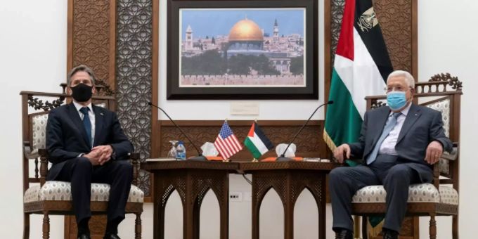Blinken (links) mit Palästinenserpräsident Abbas Blinken (links) mit Palästinenserpräsident Abbas