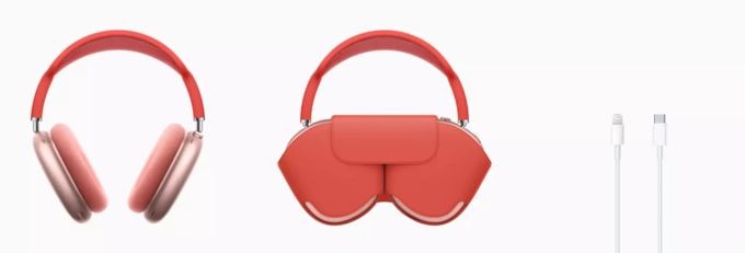Der komplette Lieferumfang der AirPods Max: Die Kopfhörer, das Smart Case sowie ein Lightning auf USB‑C Kabel. AirPods Max