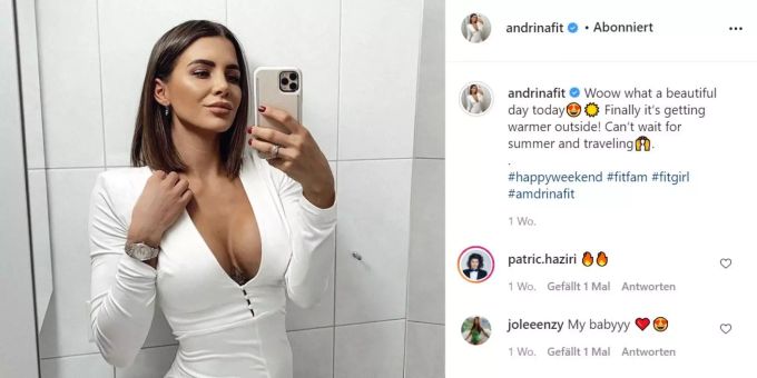 Die Ex-Bachelorette Andrina Santoro. love island