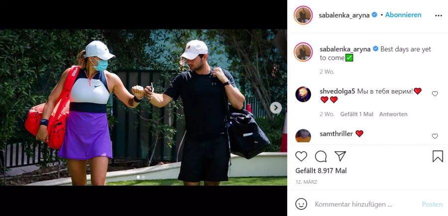 ... Aryna Sabalenka (WTA 8) sprechen sich gegen eine Impfung aus.