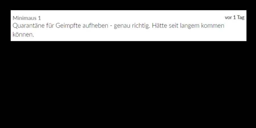 Für Minimaus ist die Aufhebung der Quarantänepflicht für Geimpfte schon lange überfällig.