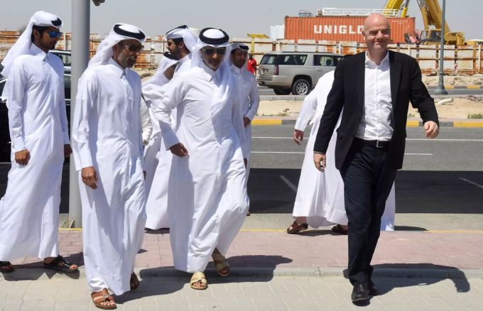 Fifa-Präsident Gianni Infantino bei einem Besuch in Katar, dem Gastgeberland der Fussball-Weltmeisterschaft 2022. Gianni Infantino